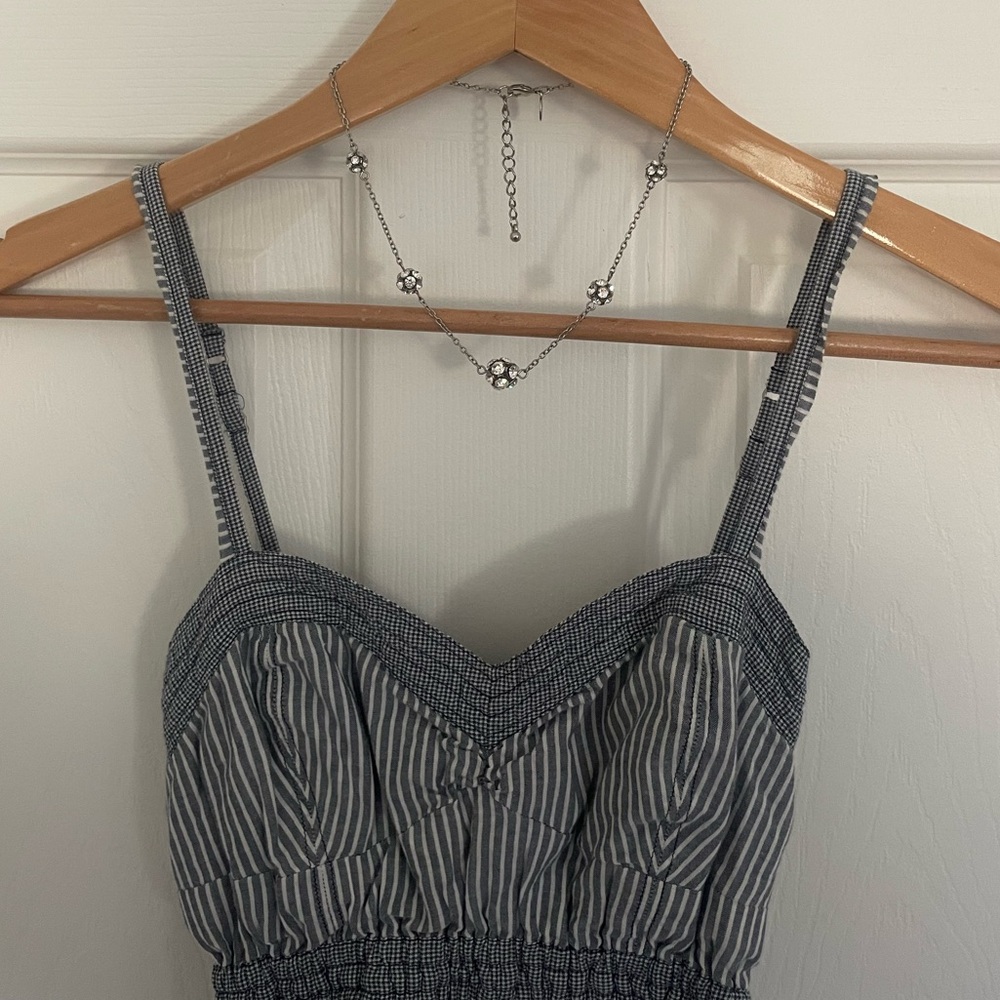 Y2K Abercrombie Stripe Cotton Tunic Sundress - Picture 3 of 10